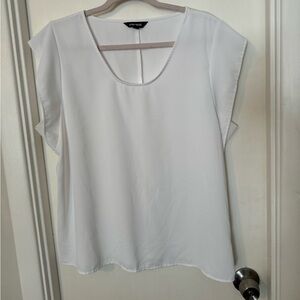 Express White Blouse with Scoop Neck